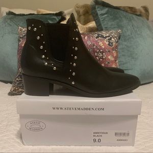 Steve Madden black studded booties